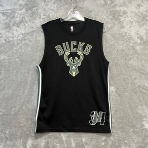 NBA Milwaukee Bucks Jersey Men Medium Black Giannis Antetokounmpo 34 Tank Top